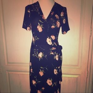 Faux wrap maxi dress